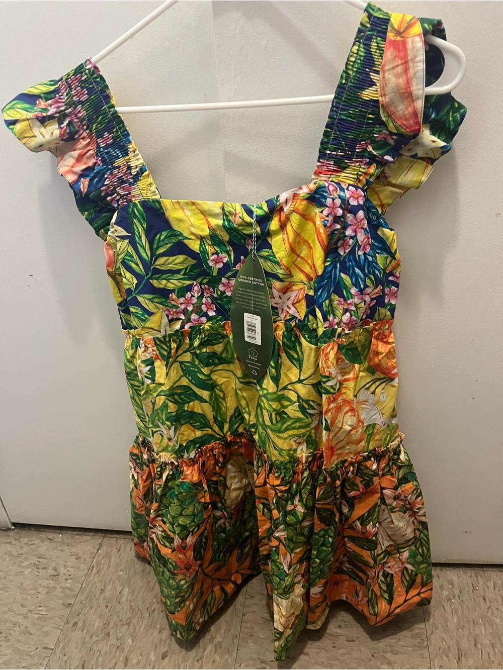 NWT Farm Rio Mini Dress - Green & Orange Floral